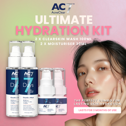 [2M+2W] AC7D 2x Moisturiser 30ml + 2x ClearSkin Wash 100ml