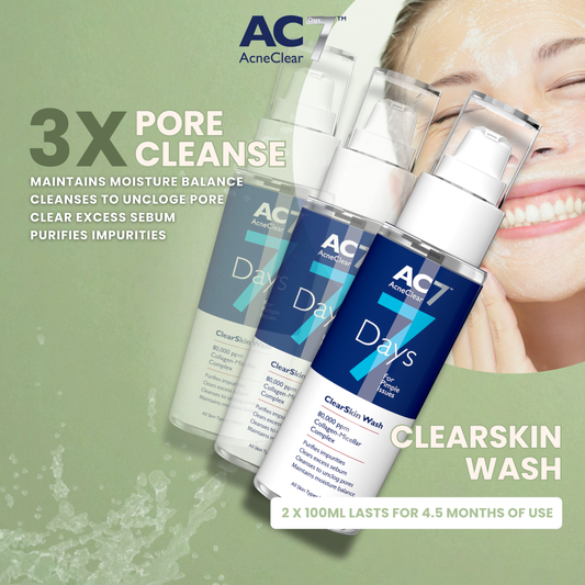 3 x AC7D Face Wash ClearSkin 100ml (Low Stock)