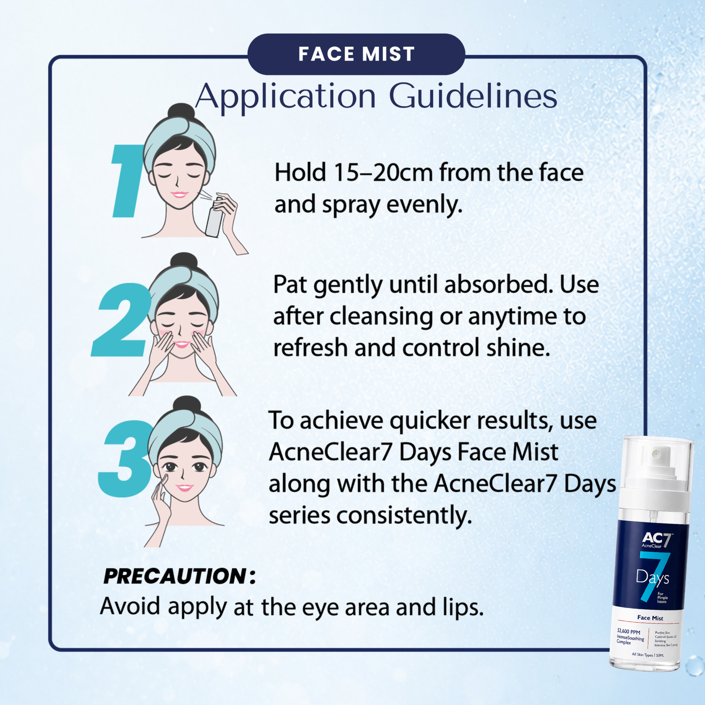 AC7D Face Mist 50ml - Oil Control & Acne Relief Spray
